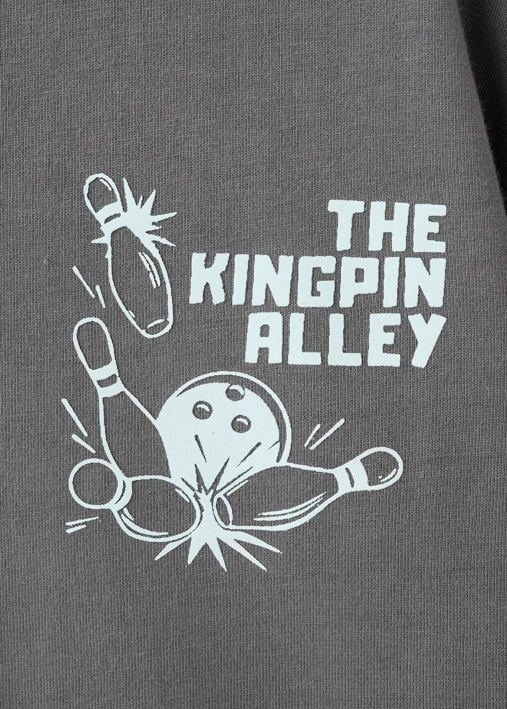 Grey Printed Cotton-Blend T-Shirt, Kids Boy, Grey, large image number 1