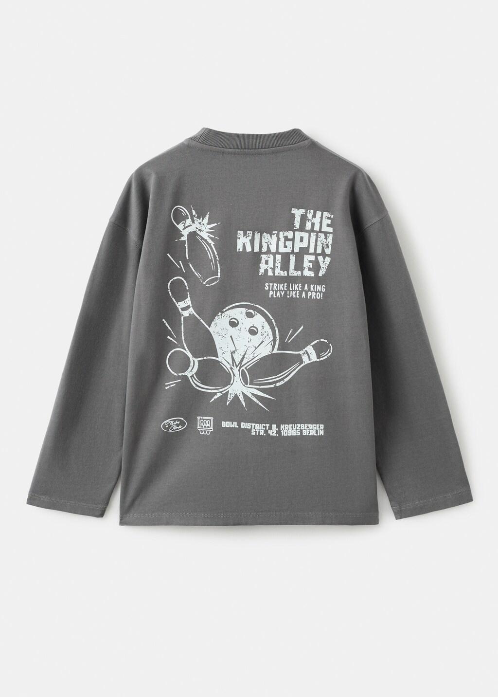 Grey Printed Cotton-Blend T-Shirt, Kids Boy, Grey, medium