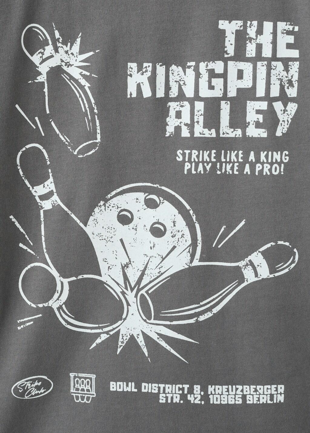 Grey Printed Cotton-Blend T-Shirt, Kids Boy, Grey, large image number 4