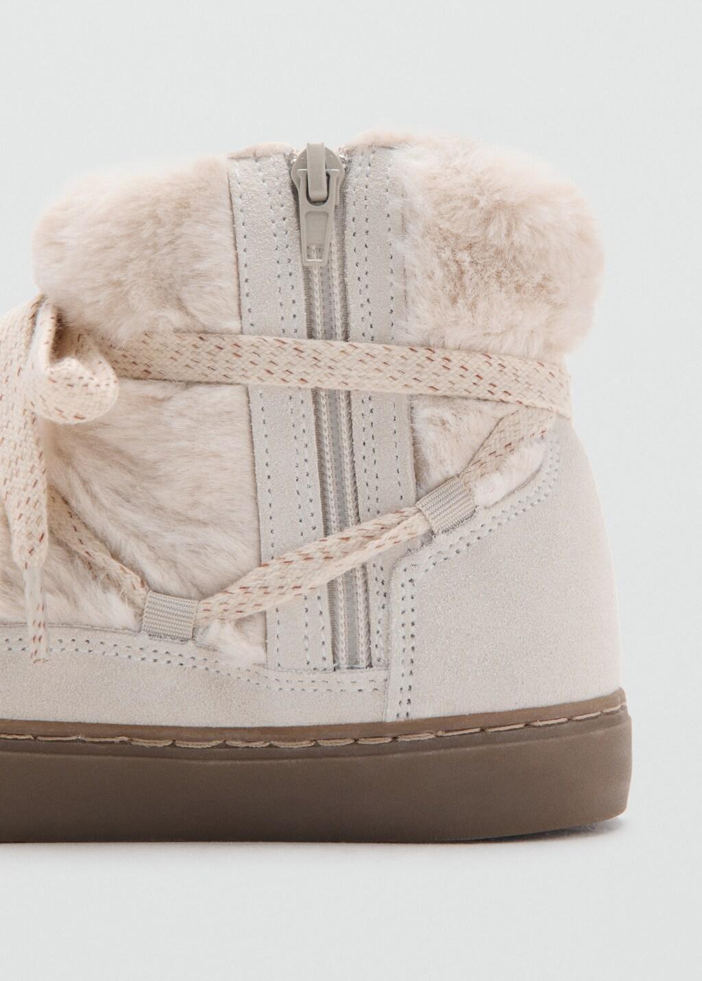 Ankle Boots With Leather Accents, Kids Girl, Light Pastel Brown, large image number 1