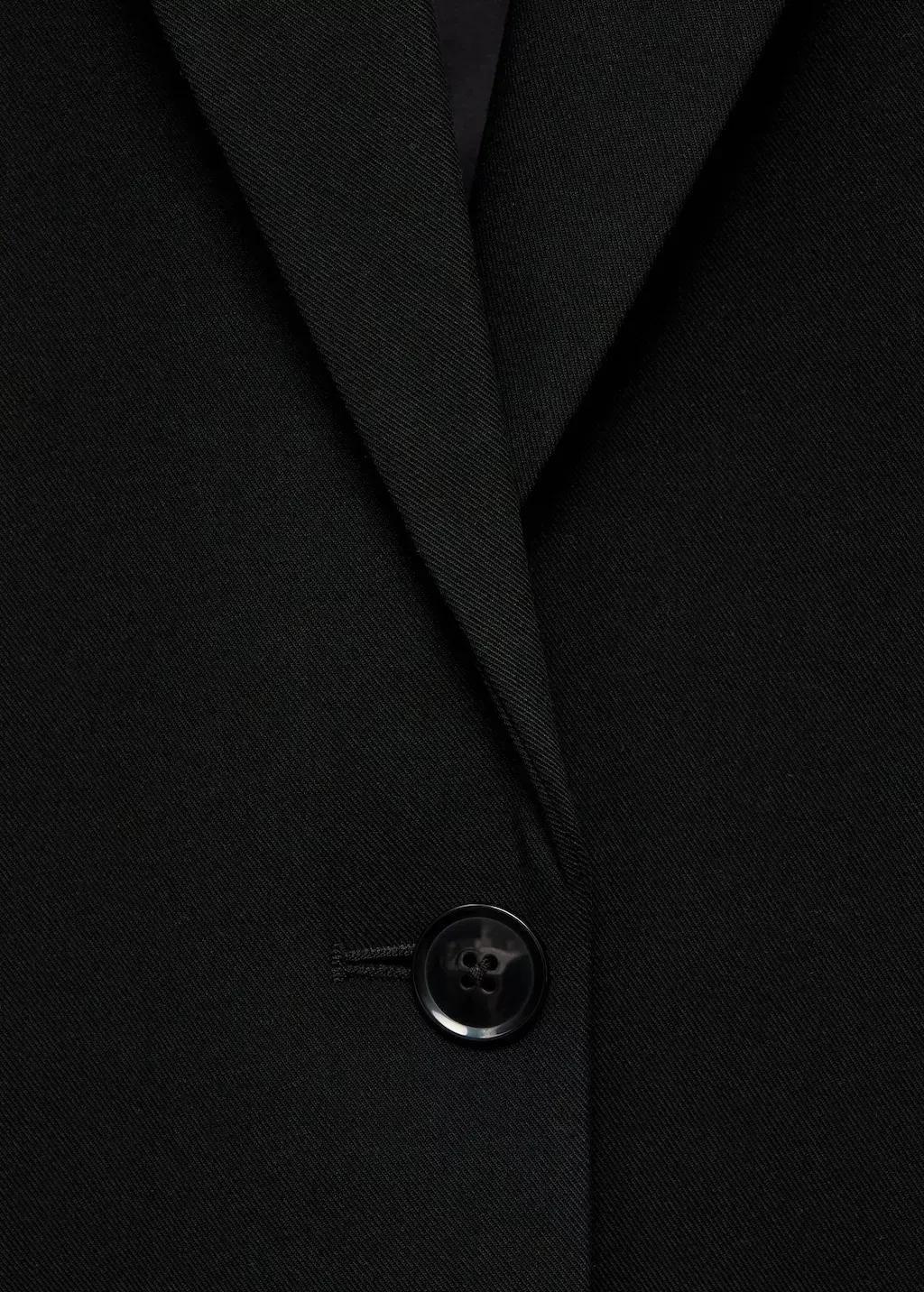 Black Straight Jacket With Flap Pockets, Black, large image number 1