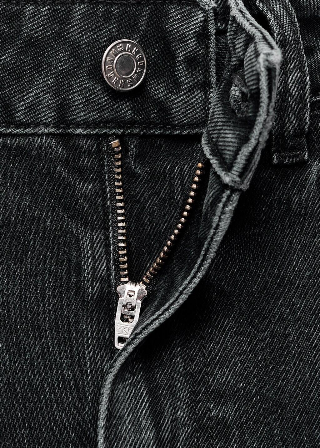 Grey Mid-Rise Straight Jeans, Open Grey, large image number 1