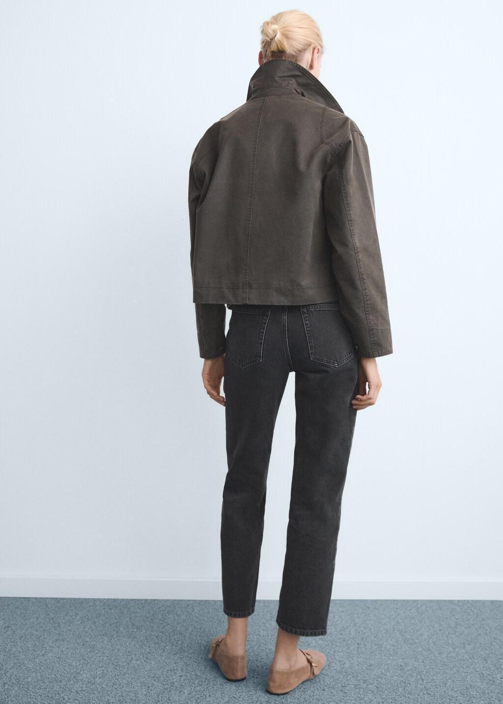 Grey Mid-Rise Straight Jeans, Open Grey, large image number 2