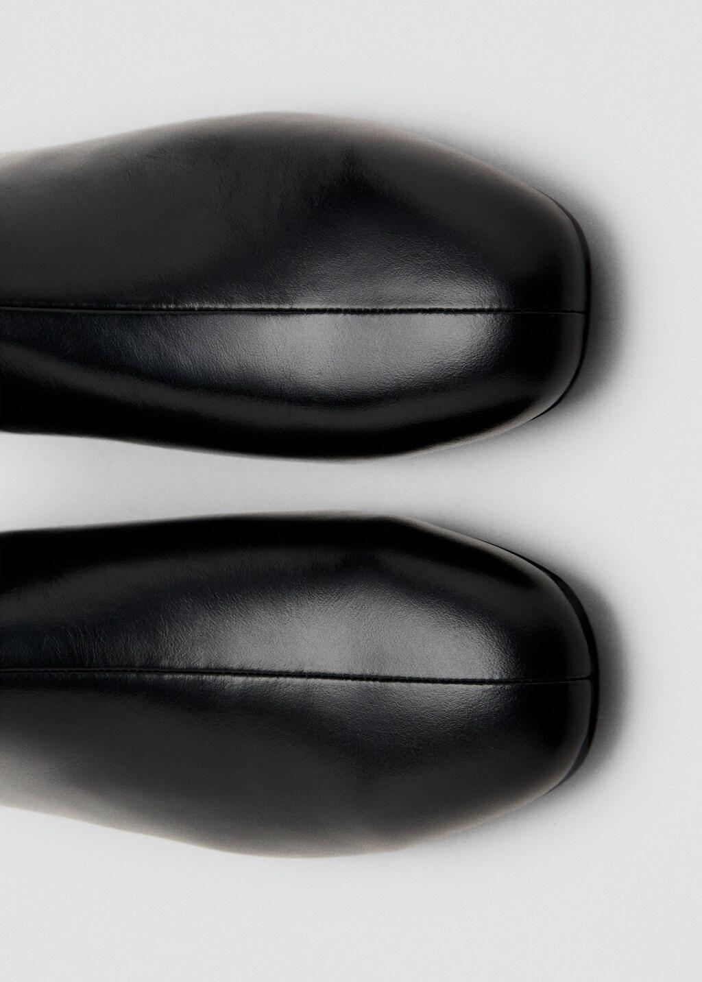 Black Zipped Leather Ankle Boots, Black, large image number 1