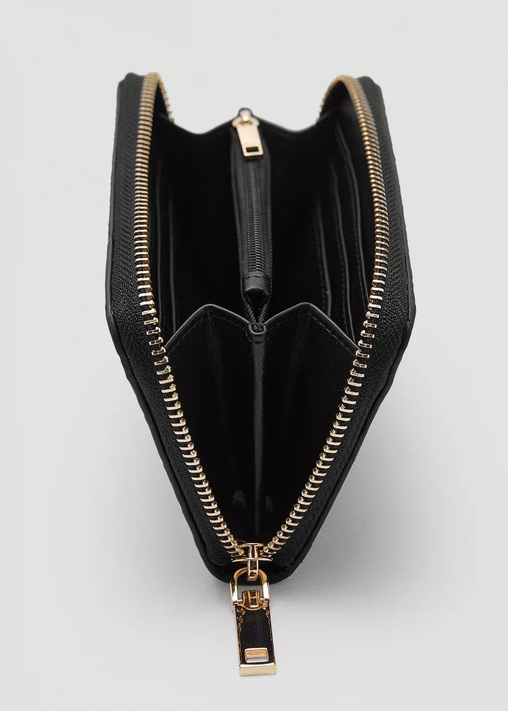 BLACK Medium glossy croc wallet, 0201_99, large image number 1