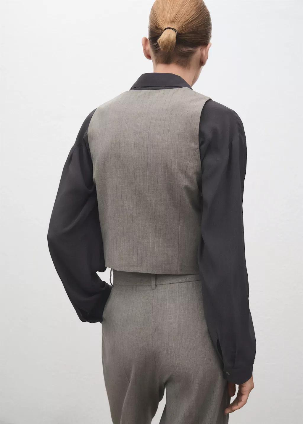 Grey Wool-Blend Suit Waistcoat, 0201_92, large image number 2
