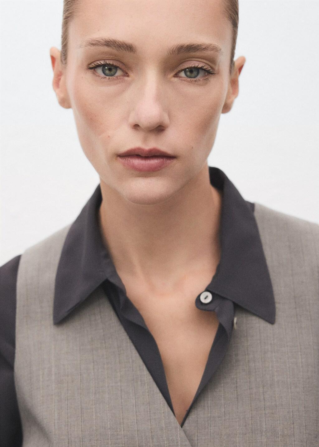 Grey Wool-Blend Suit Waistcoat, 0201_92, large image number 4