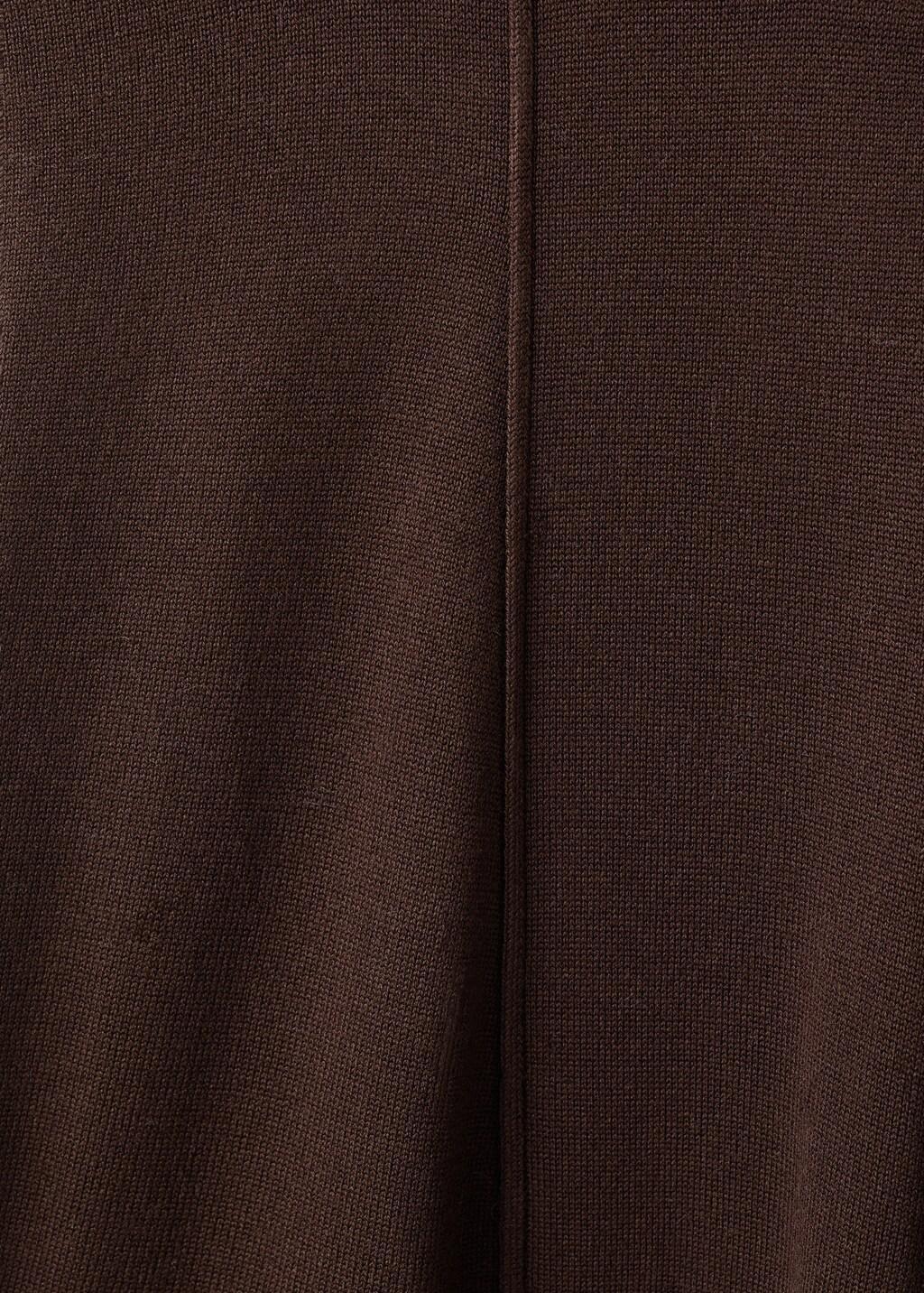 DARK BROWN Knitted trousers with stitching detail, 0201_32, large image number 1
