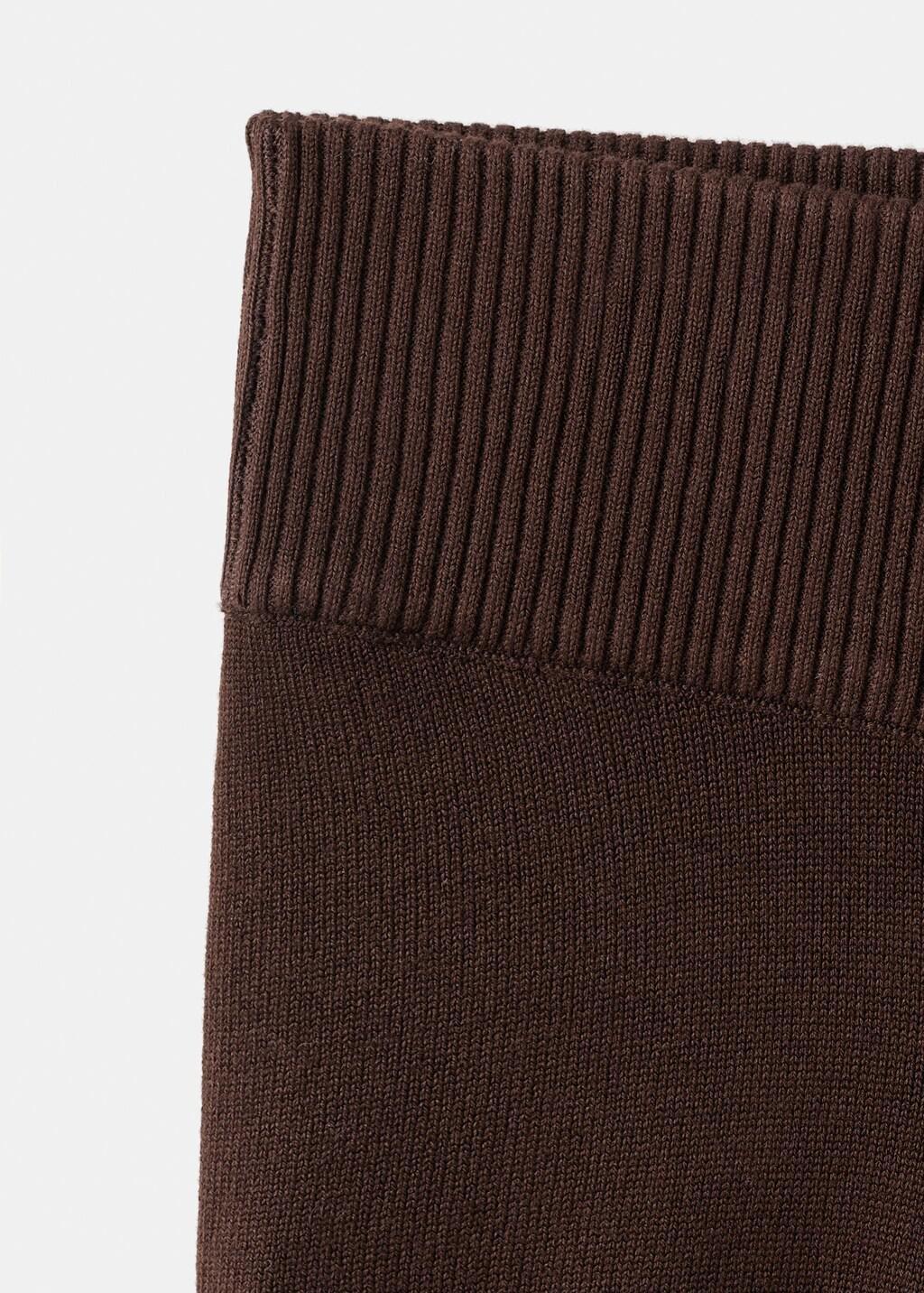 DARK BROWN Knitted trousers with stitching detail, Dark Brown, large image number 5