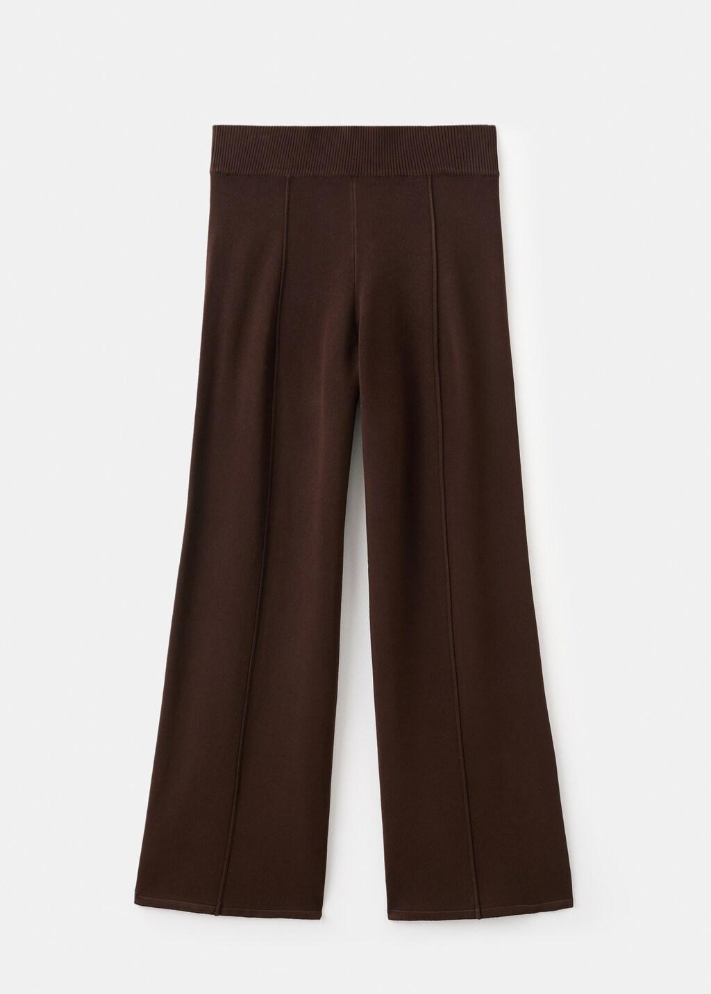 DARK BROWN Knitted trousers with stitching detail, 0201_32, large image number 7