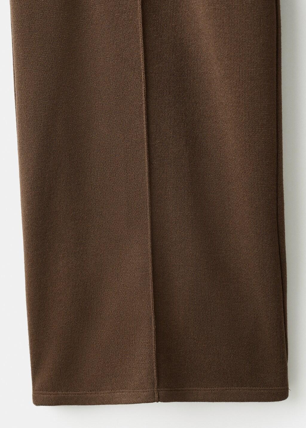 Brown Seam-Detail Straight-Fit Trousers, 0201_30, large image number 5