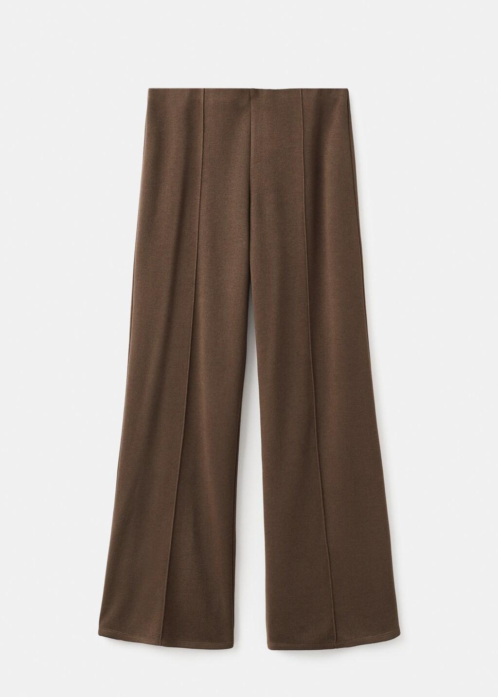 Brown Seam-Detail Straight-Fit Trousers, 0201_30, large image number 6