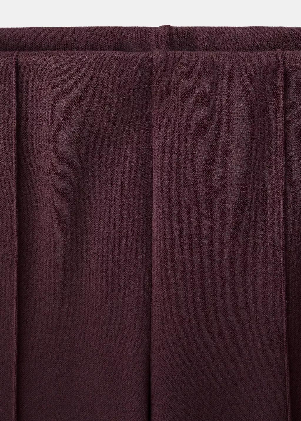 Red Seam-Detail Straight-Fit Trousers, Dark Red, medium