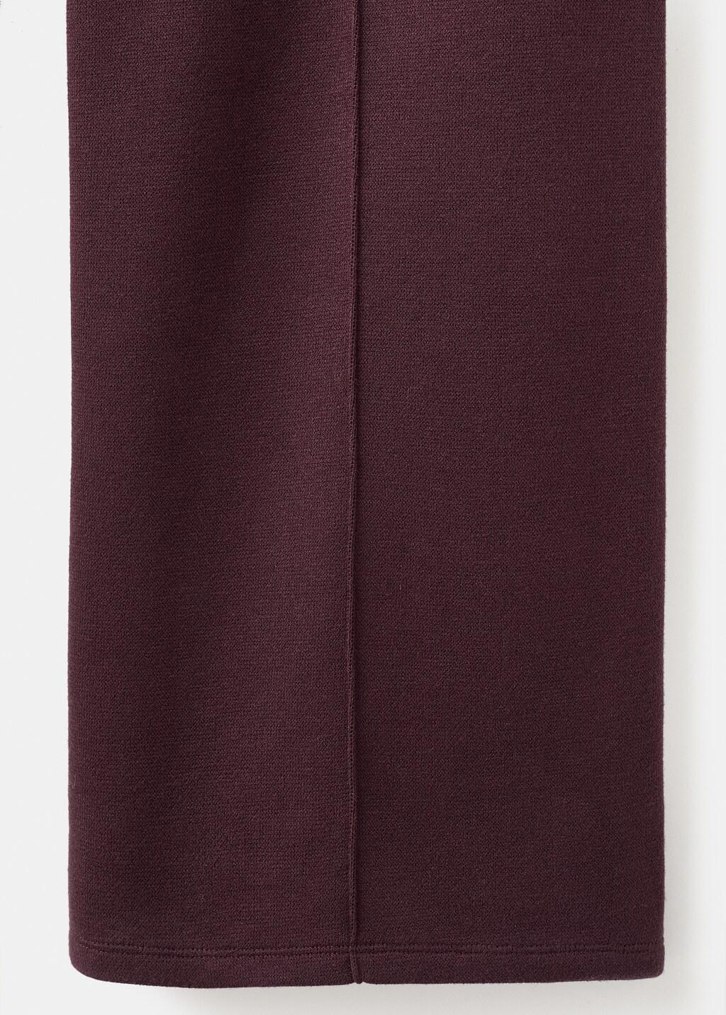Red Seam-Detail Straight-Fit Trousers, Dark Red, large image number 5