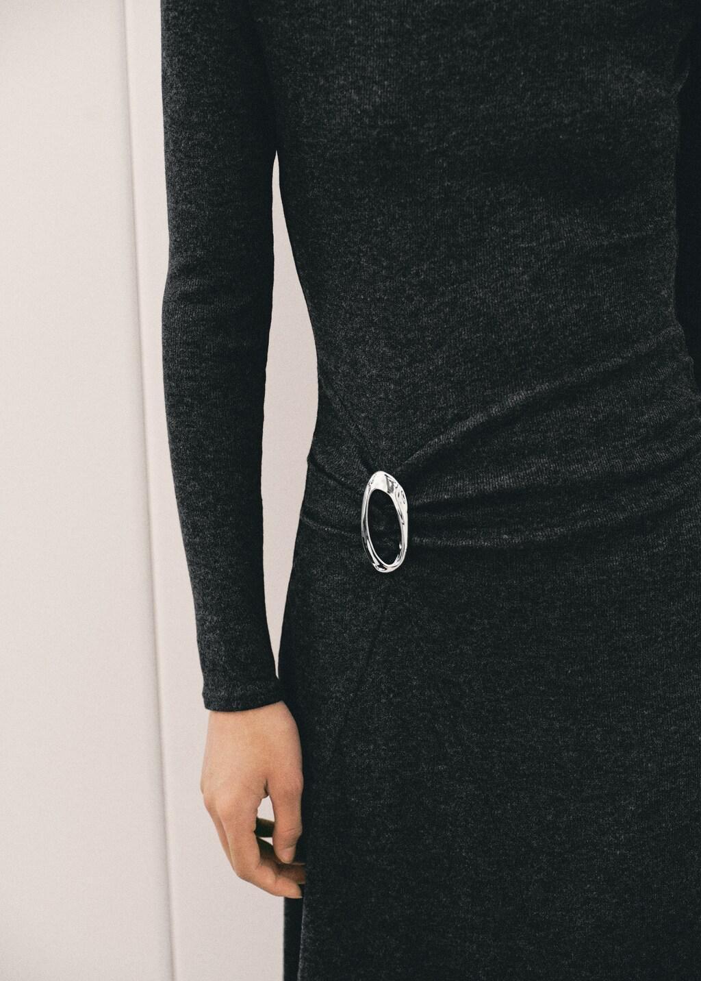 GREY Ruched dress with ring, 0201_92, large image number 5