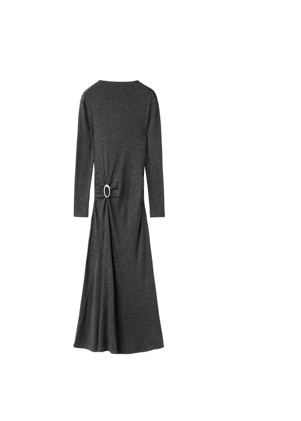GREY Ruched dress with ring, 0201_92, large image number 6