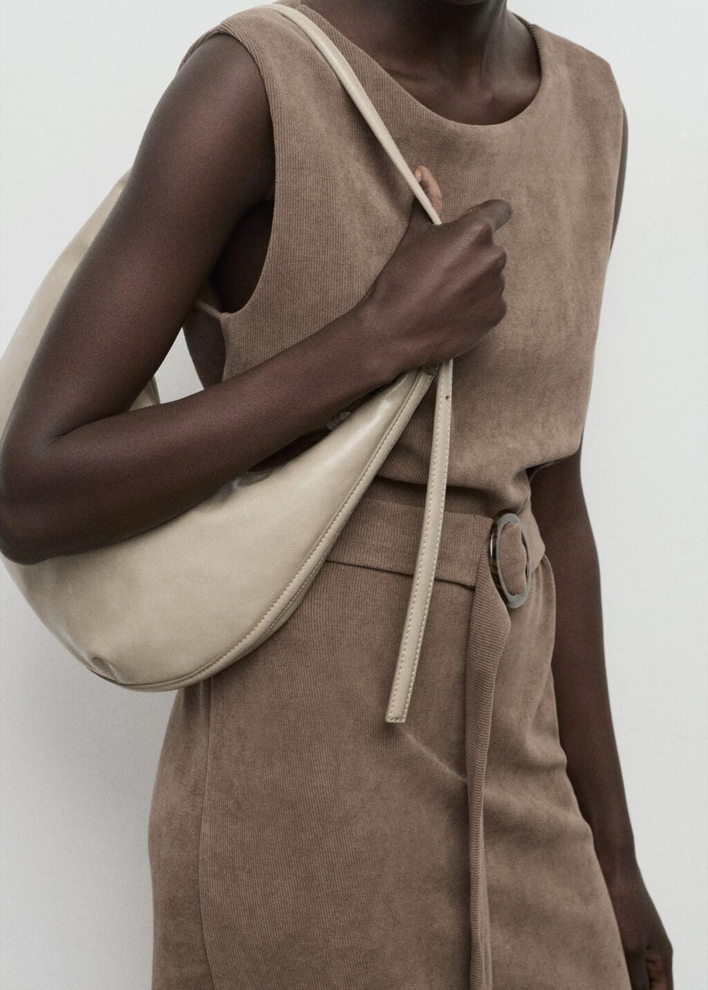 Brown Belt Knit Dress, Medium Brown, large image number 5