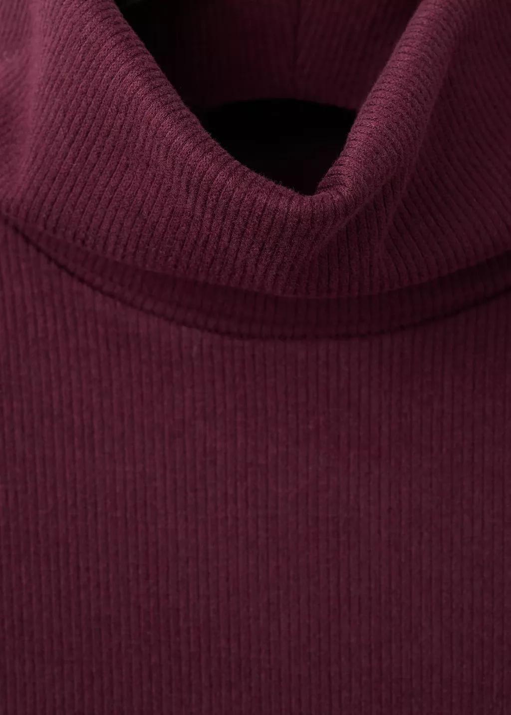 DARK RED Dress with combined funnel neck, Dark Red, medium