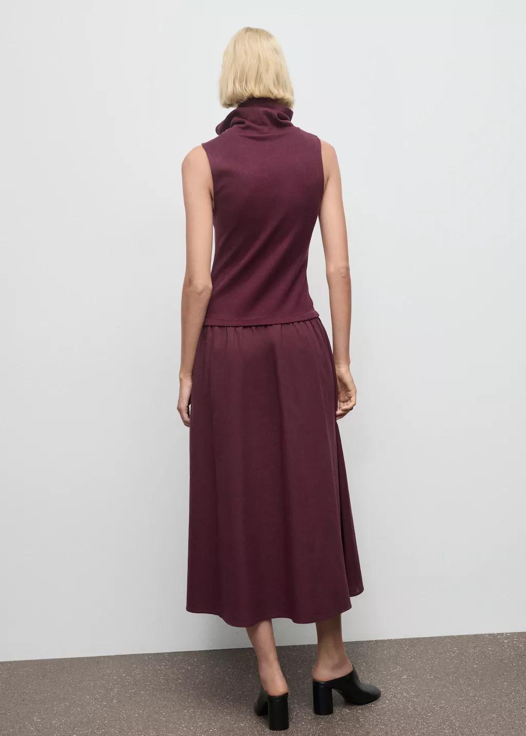 DARK RED Dress with combined funnel neck, Dark Red, large image number 2