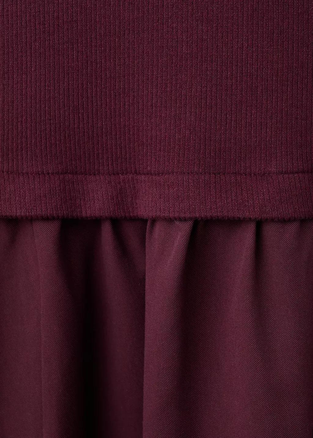DARK RED Dress with combined funnel neck, Dark Red, large image number 5