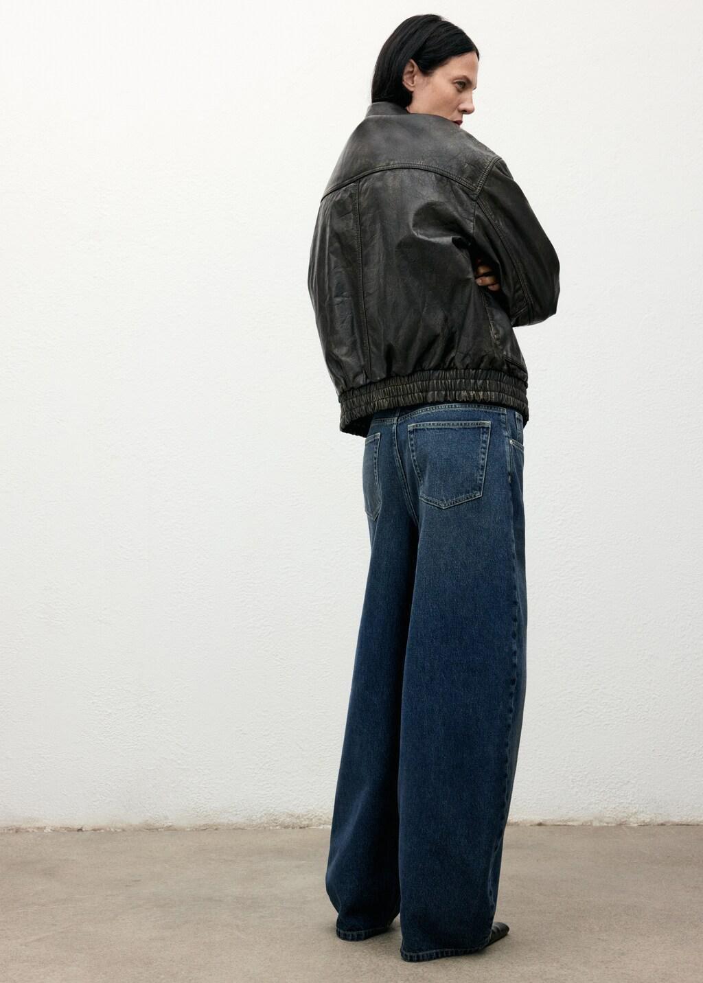 Blue Mid-Rise Barrel Jeans, Open Blue, medium