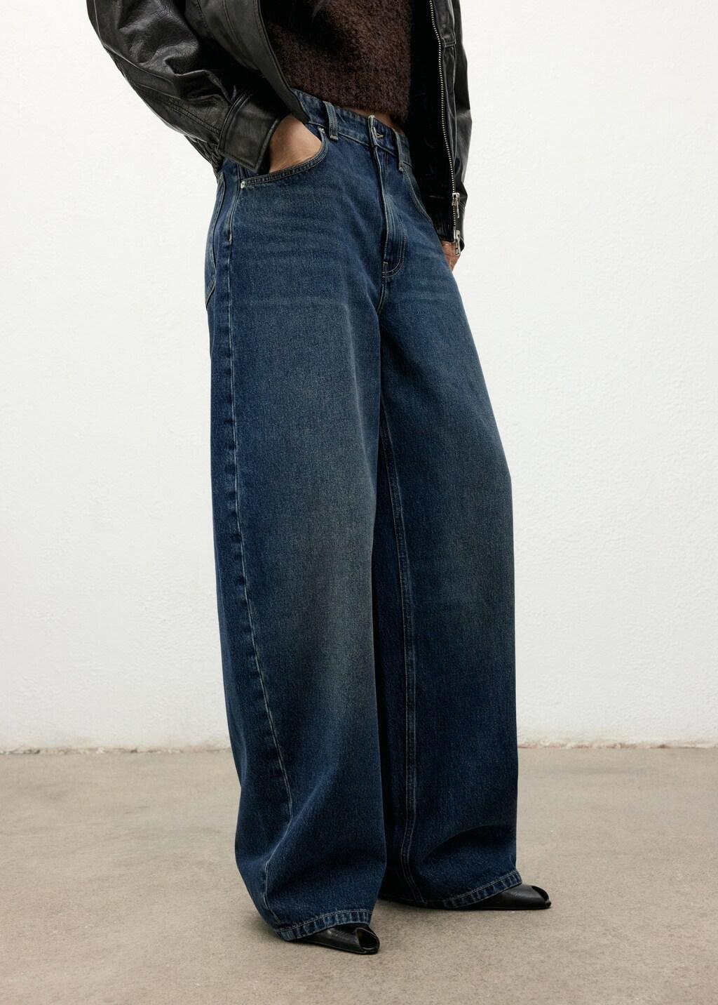Blue Mid-Rise Barrel Jeans, Open Blue, large image number 3