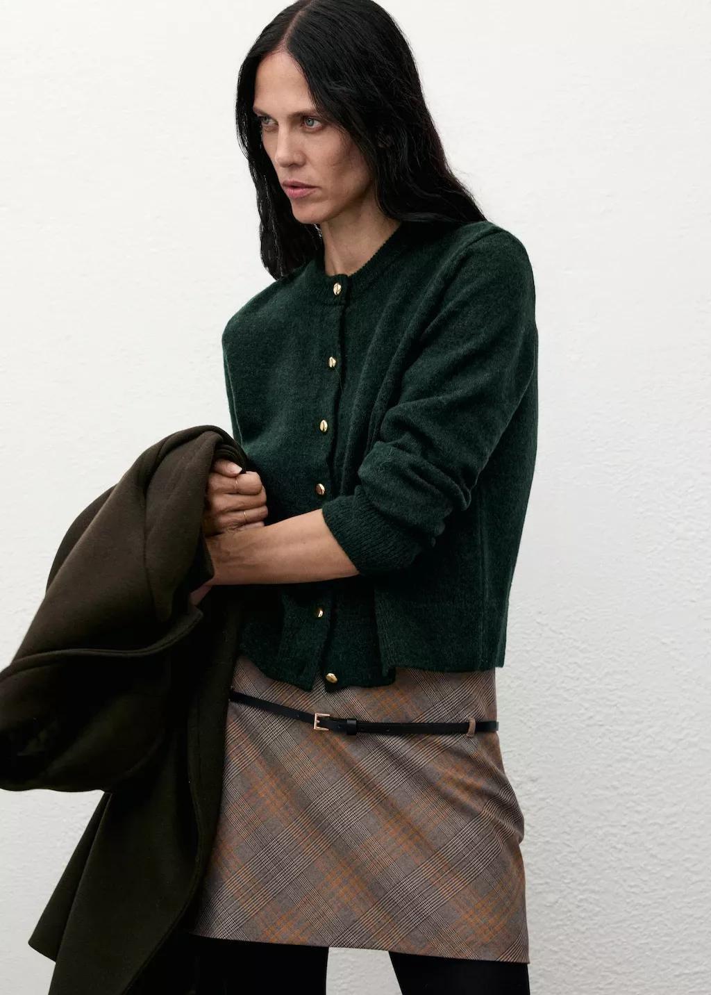 Green Knitted Button Cardigan, 0201_43, large image number 3