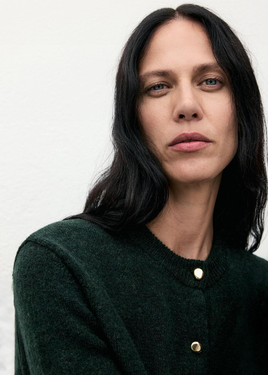 Green Knitted Button Cardigan, 0201_43, large image number 4