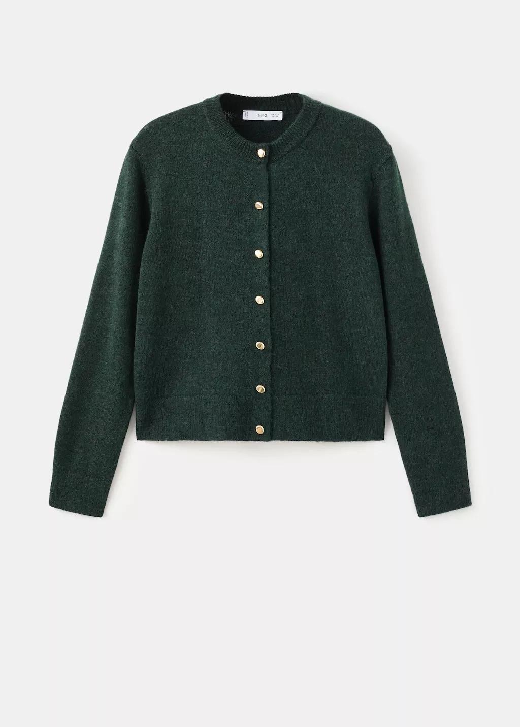 Green Knitted Button Cardigan, 0201_43, large image number 6