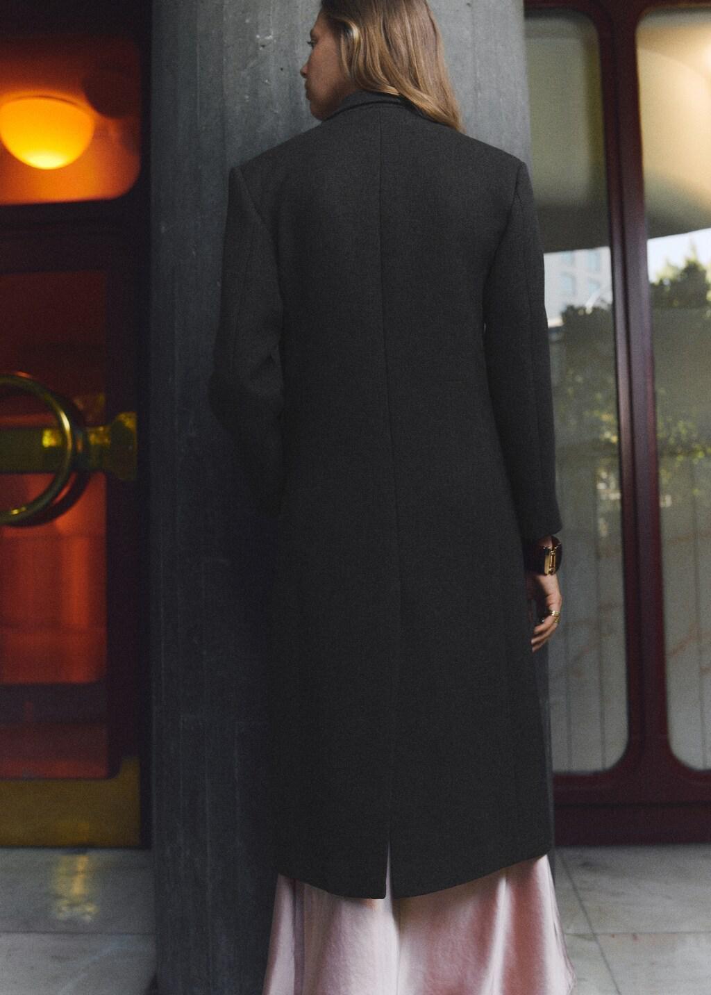 Grey Long Double-Breasted Coat, Grey, large image number 2