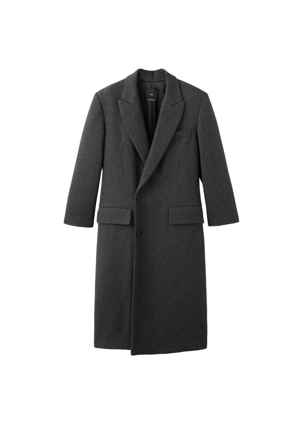 Grey Long Double-Breasted Coat, Grey, large image number 6