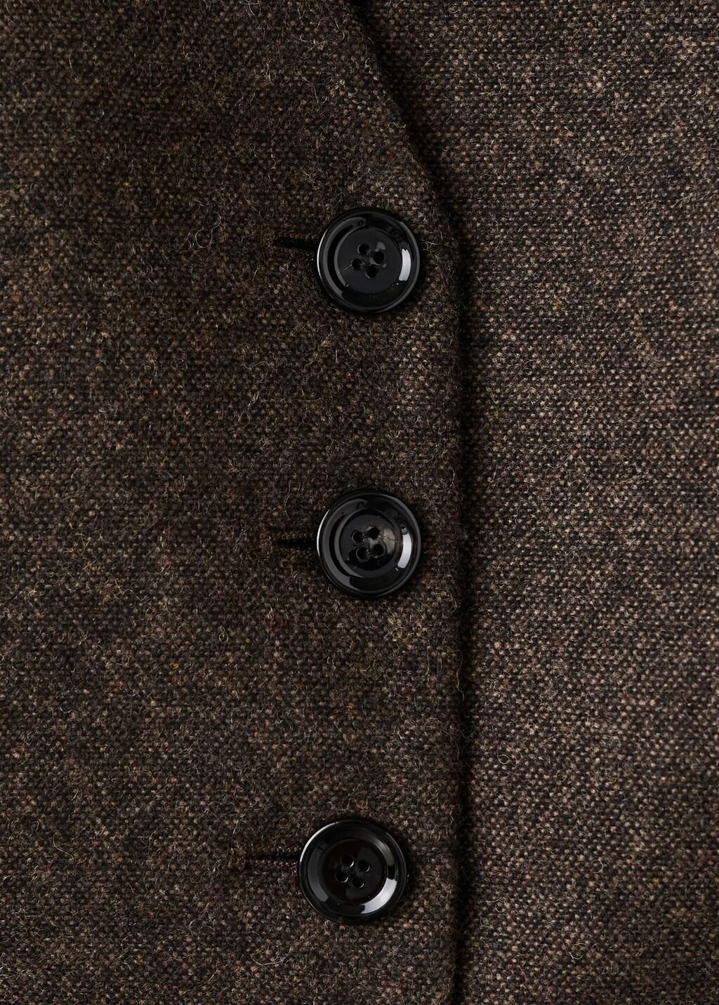 BROWN Speckled wool waistcoat, Brown, large image number 1