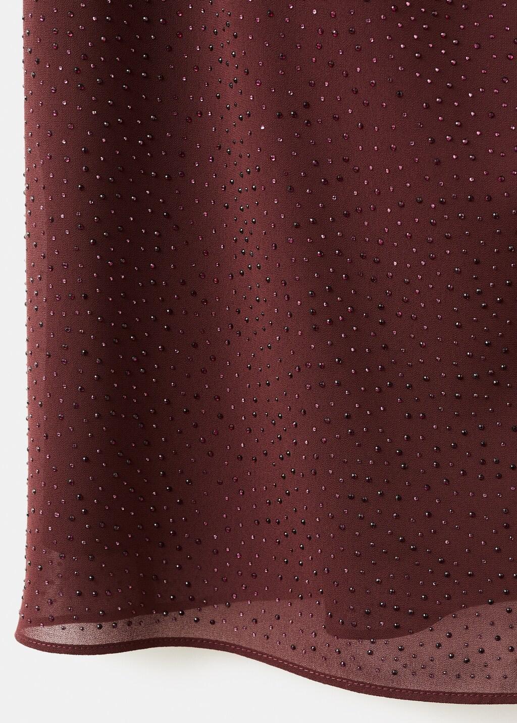 Maroon Asymmetrical Rhinestone Dress, Dark Red, large image number 5