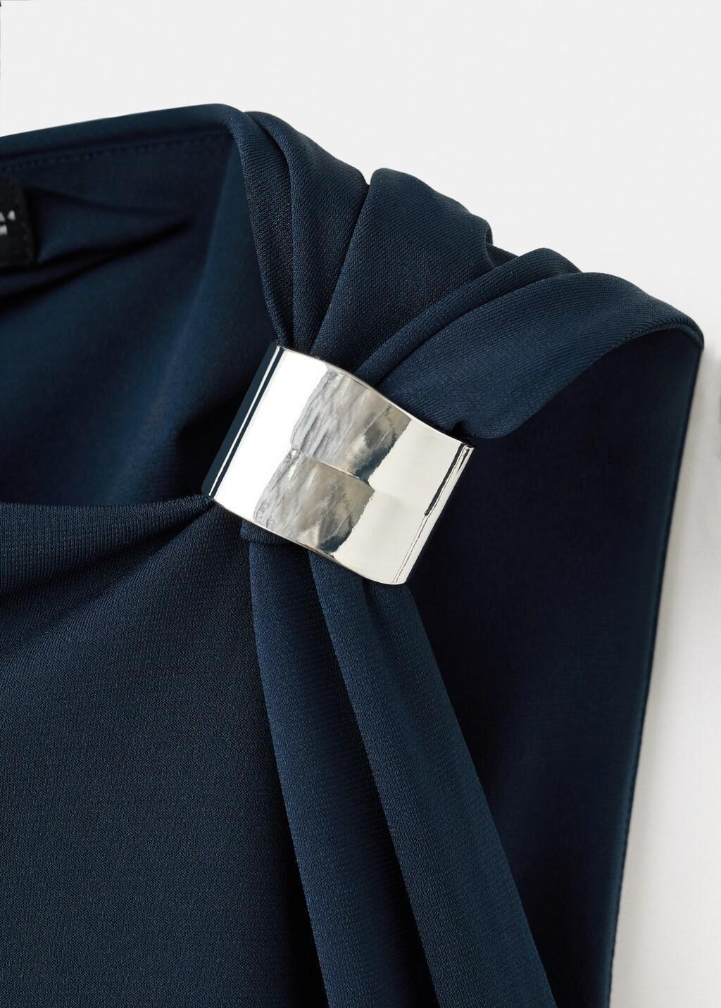 Navy Fitted Dress With Metal Detail, 0201_56, large image number 5