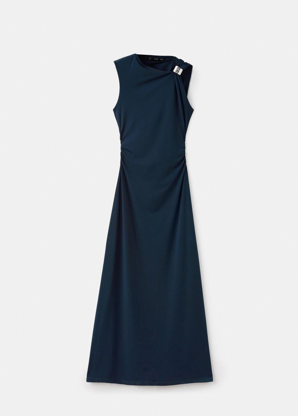 Navy Fitted Dress With Metal Detail, 0201_56, large image number 6
