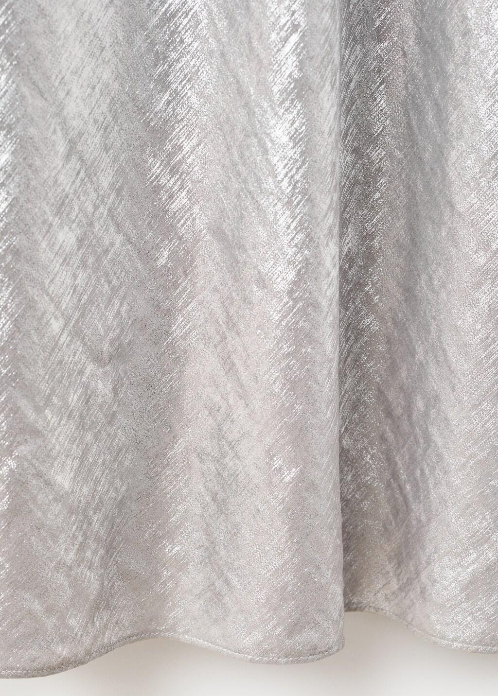 Silver Metallic Open-Back Dress, Silver, large image number 1