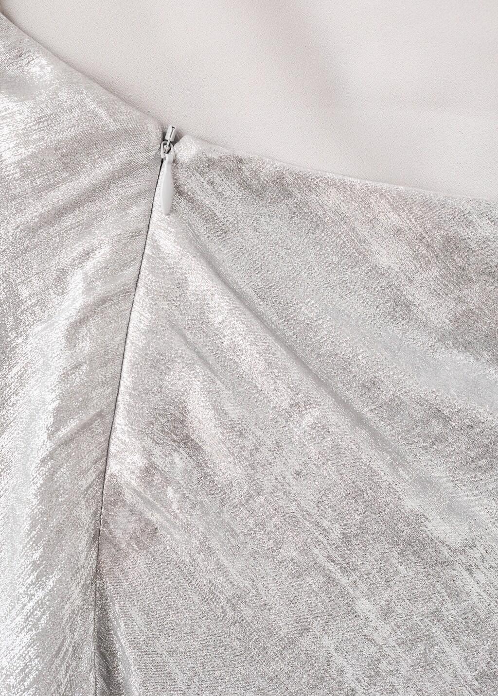 Silver Metallic Open-Back Dress, Silver, large image number 4