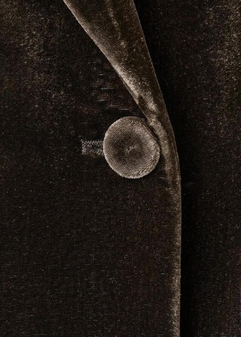 Brown Double-Breasted Velvet Suit Jacket, Dark Brown, large image number 1