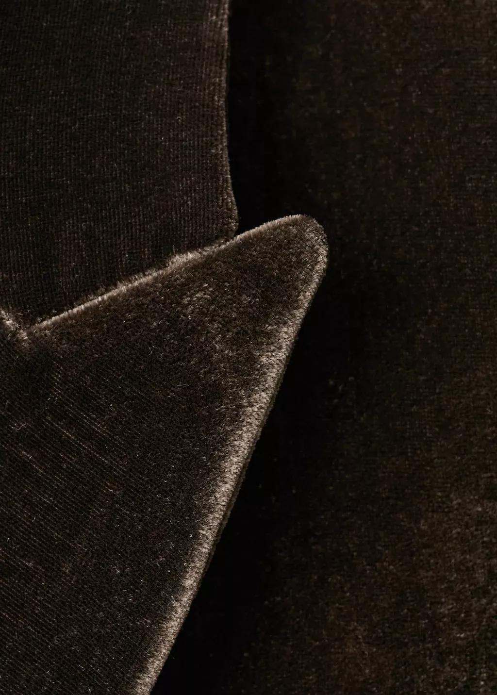 Brown Double-Breasted Velvet Suit Jacket, Dark Brown, large image number 5