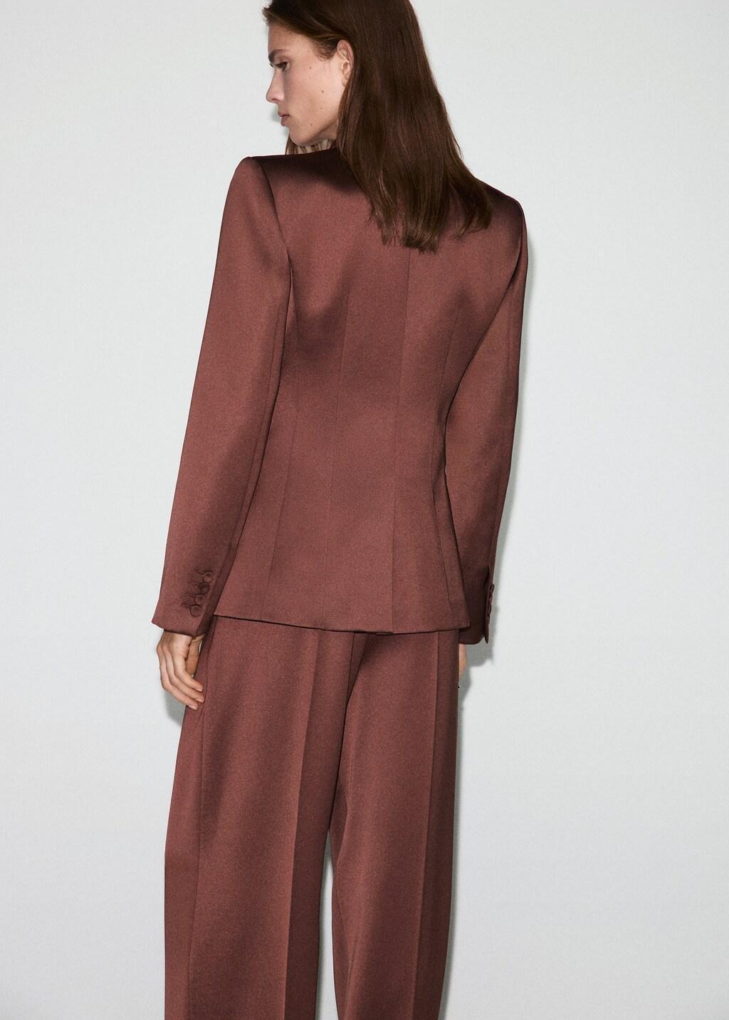 Brown Satin Suit Jacket, 0201_30, medium