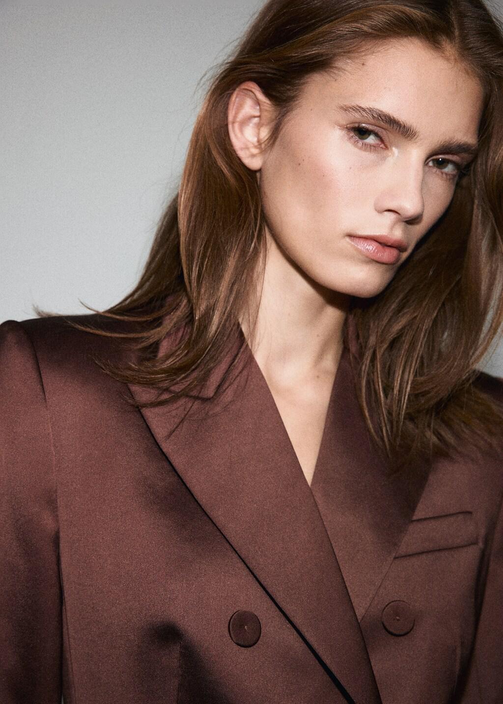 Brown Satin Suit Jacket, 0201_30, large image number 4