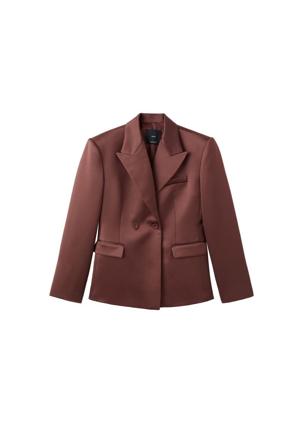 Brown Satin Suit Jacket, 0201_30, large image number 7