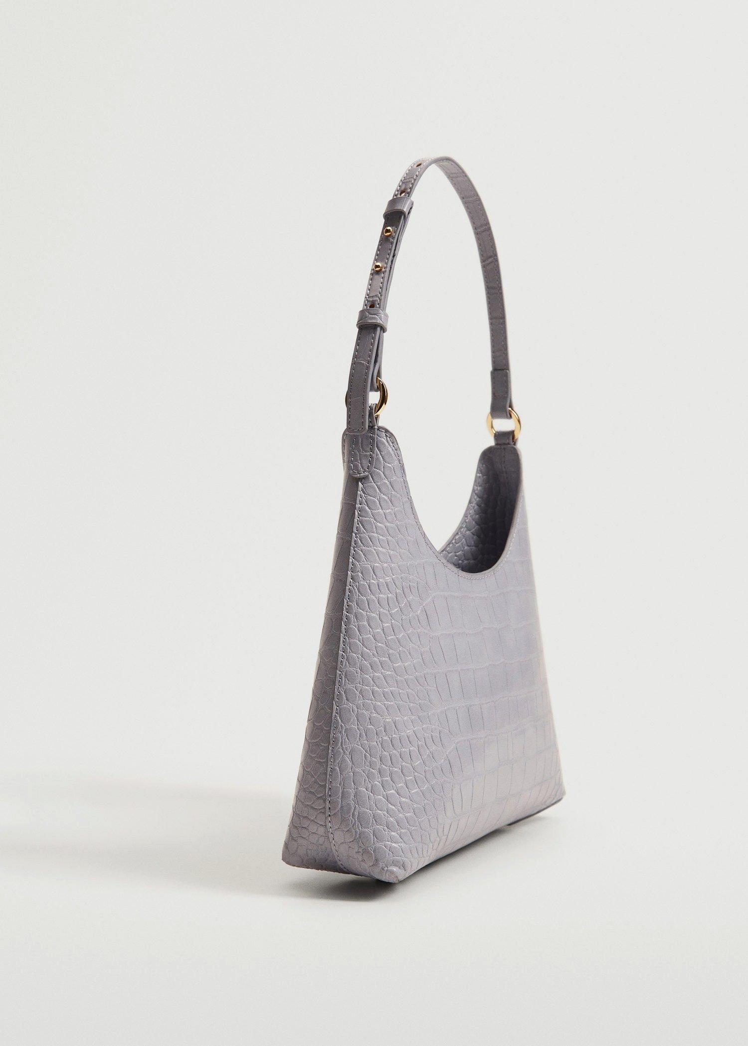 Lt-Pastel Purple Croc-Effect Baguette Bag, , large image number 1