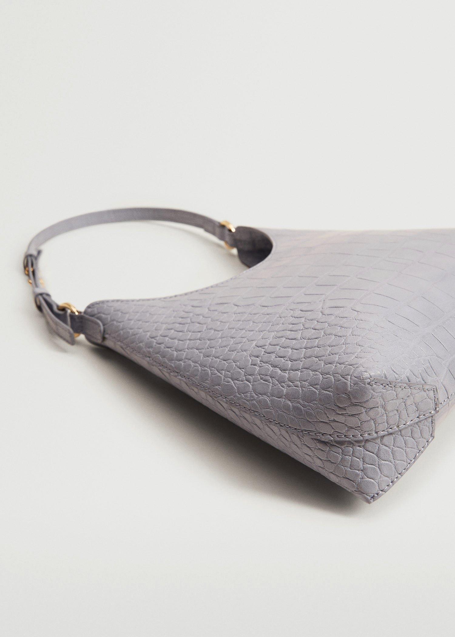 Lt-Pastel Purple Croc-Effect Baguette Bag, , large image number 2