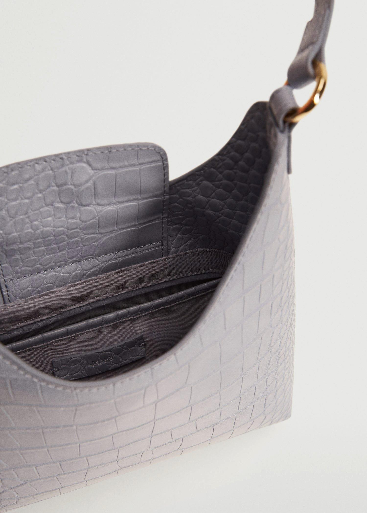 Lt-Pastel Purple Croc-Effect Baguette Bag, , large image number 3
