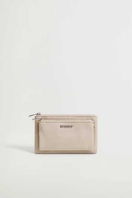 Light Beige Quilted Coin Purse, Women, , large image number 0