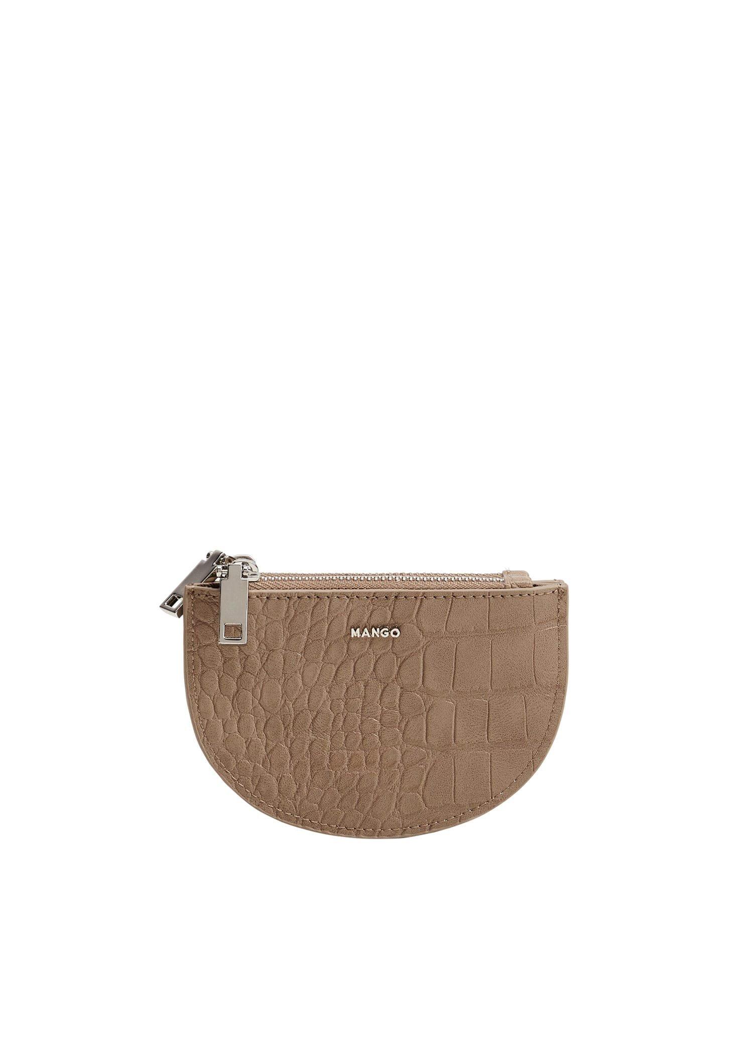 Medium Brown Croc- Effect Zipper Purse, Women, , large image number 0