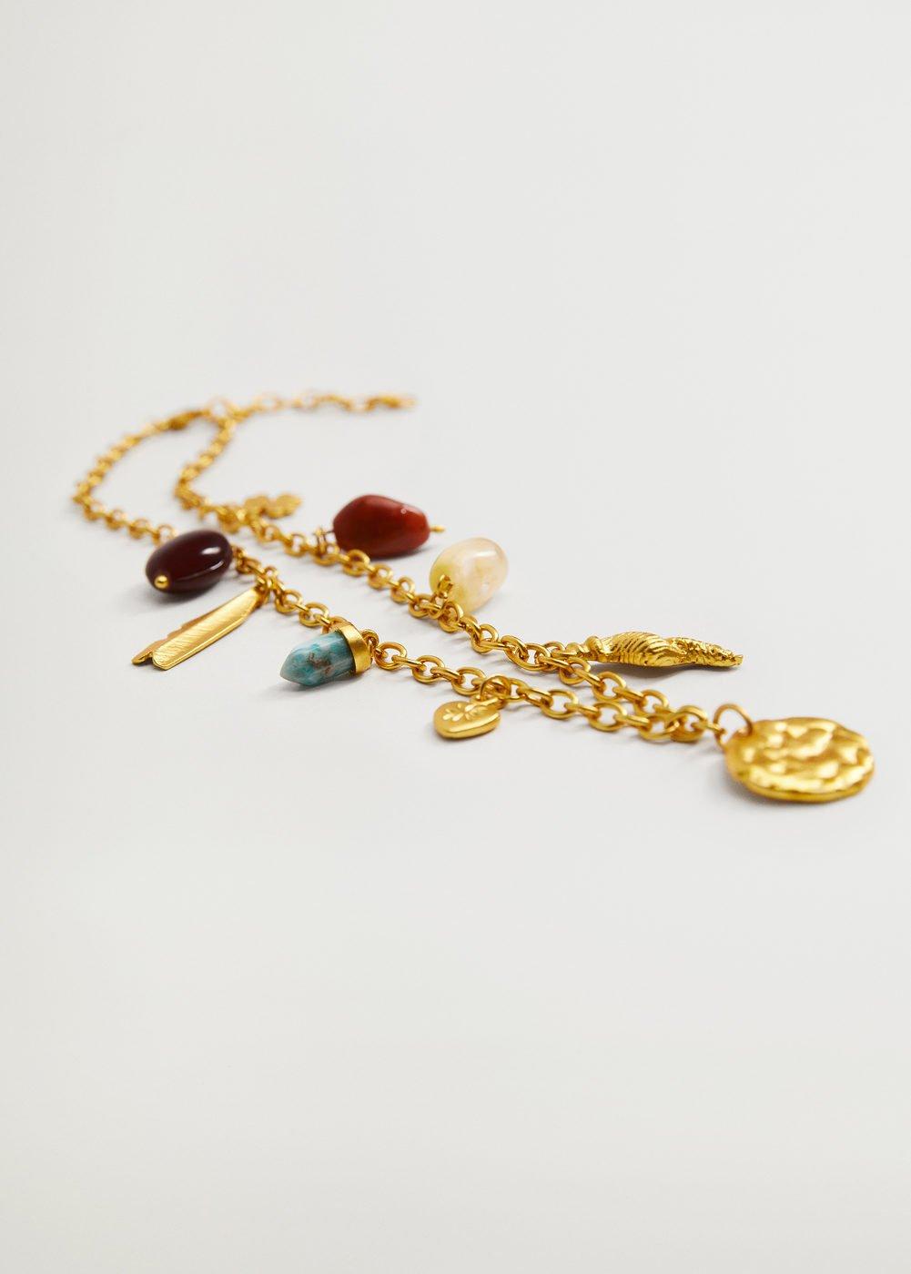 Gold Mixed Bead Necklace, Women, , large image number 2