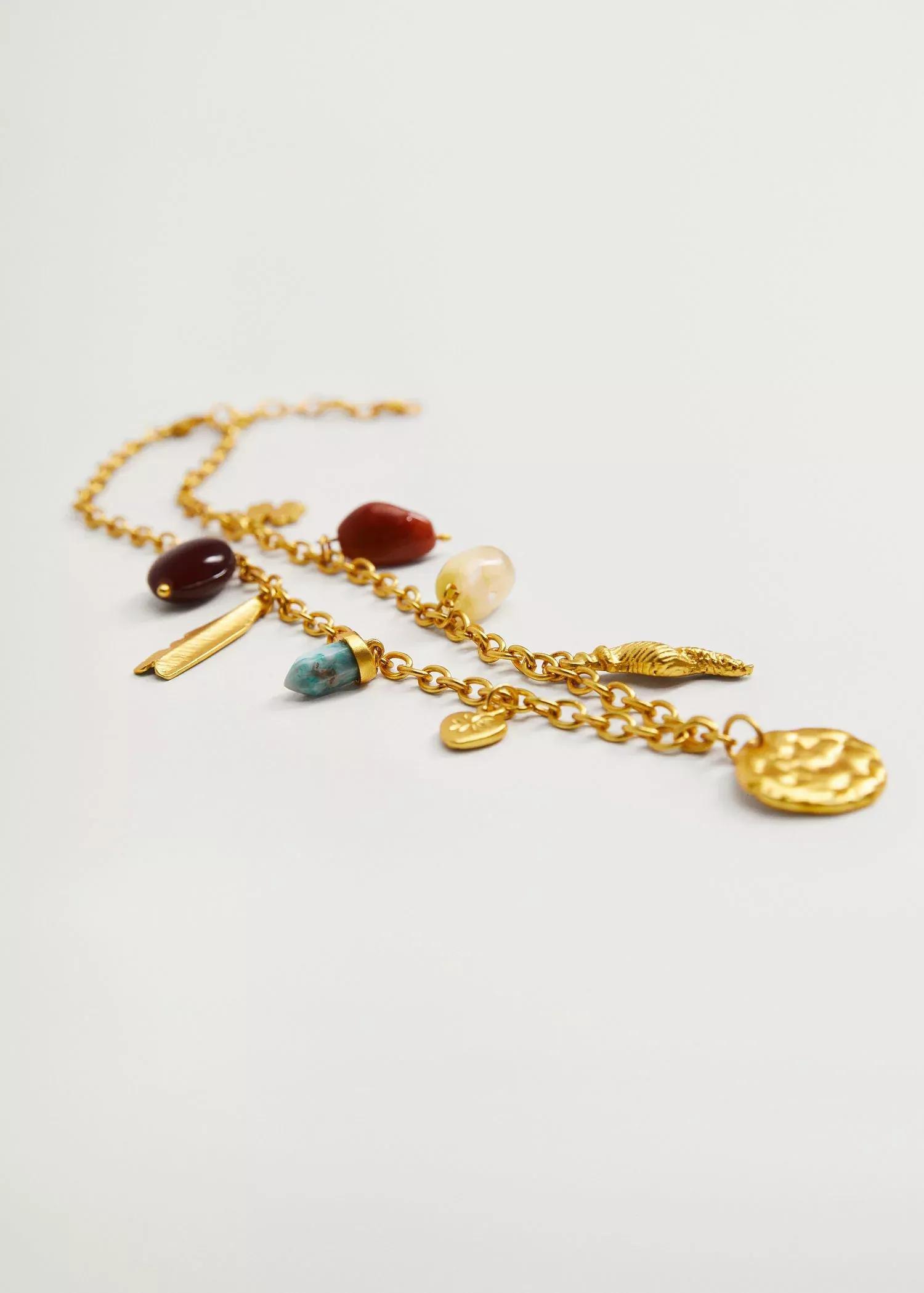 Gold Mixed Bead Necklace, Women, , large image number 3