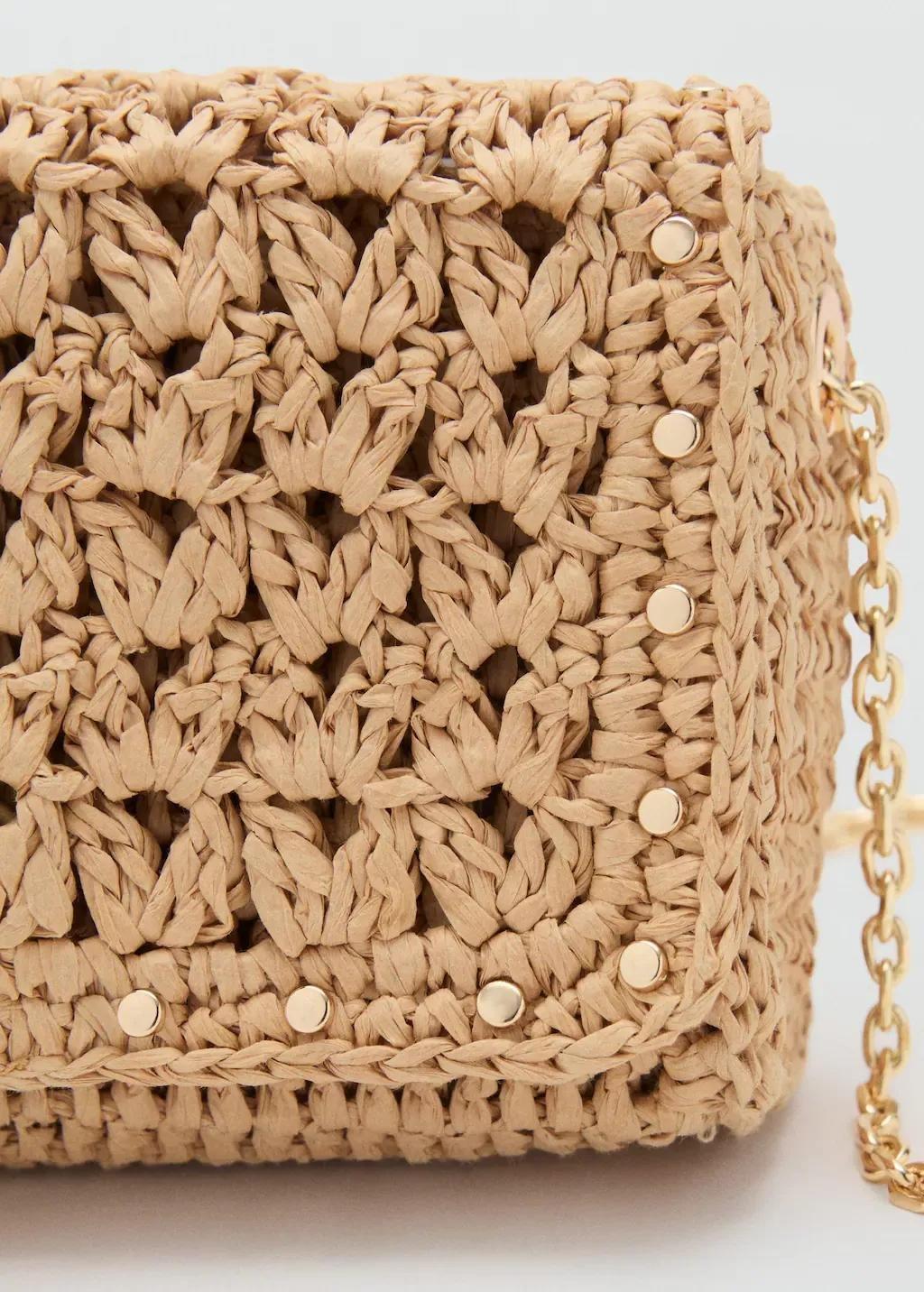 LIGHT BEIGE Mini natural fibre crossbody bag, Light Beige, large image number 2